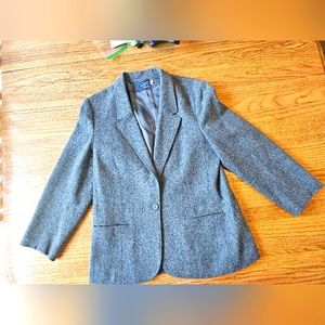 Vintage Haberdashery Collection By Personal Size 14 Gray Double Pocket Blazer